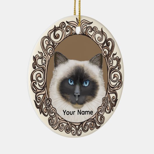 Verziertes Birman Cat Ornament (Rechts)