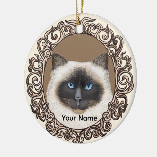 Verziertes Birman Cat Ornament (Links)