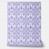 Verziertes Blau und Weißes Mittelmeer Tapete (Abrollen)