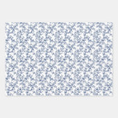 Verziertes Blaues Botanical 3 Geschenkpapier Set (Vorderseite 3)