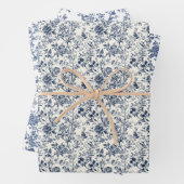 Verziertes Blaues Botanical 3 Geschenkpapier Set (Beispiel)