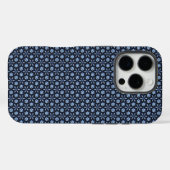 Verziertes blaues Muster Case-Mate iPhone Hülle (Rückseite (Horizontal))
