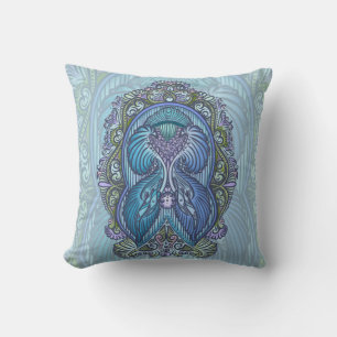 Verziertes Blue & Aquamarin Mandala Design Kissen