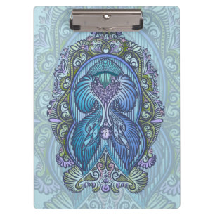 Verziertes Blue & Aquamarin Mandala Design Klemmbrett