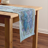 Verziertes Blue & Aquamarin Mandala Design Kurzer Tischläufer (Beispiel)