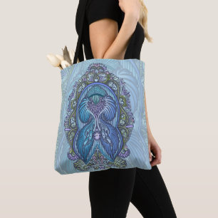 Verziertes Blue & Aquamarin Mandala Design Tasche