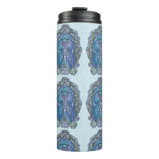 Verziertes Blue & Aquamarin Mandala Design Thermosbecher