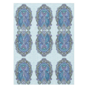 Verziertes Blue & Aquamarin Mandala Design Tischdecke