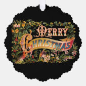 Verziertes Blumenbeet Viktorianisches Weihnachtsgr Ornament Karte (Vorderseite)