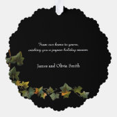 Verziertes Blumenbeet Viktorianisches Weihnachtsgr Ornament Karte (Rückseite)