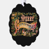 Verziertes Blumenbeet Viktorianisches Weihnachtsgr Ornament Karte (Links)