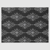 Verziertes Blumendesign im Schwarzen Dekor Seidenpapier (Vorderseite)