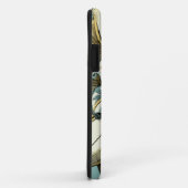 Verziertes Blumenmedaillon auf hellblauem Case-Mate iPhone Hülle (Hinten/Rechts)