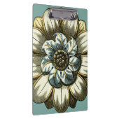 Verziertes Blumenmedaillon auf hellblauem Klemmbrett (Rechts)