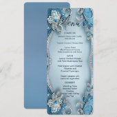 Verziertes Blumenmenü Menükarte (Vorne/Hinten)