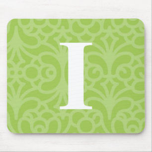 Verziertes Blumenmonogramm - Buchstabe I Mousepad