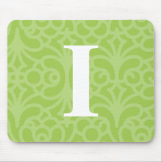 Verziertes Blumenmonogramm - Buchstabe I Mousepad