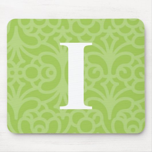Verziertes Blumenmonogramm - Buchstabe I Mousepad (Vorne)