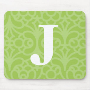 Verziertes Blumenmonogramm - Buchstabe J Mousepad