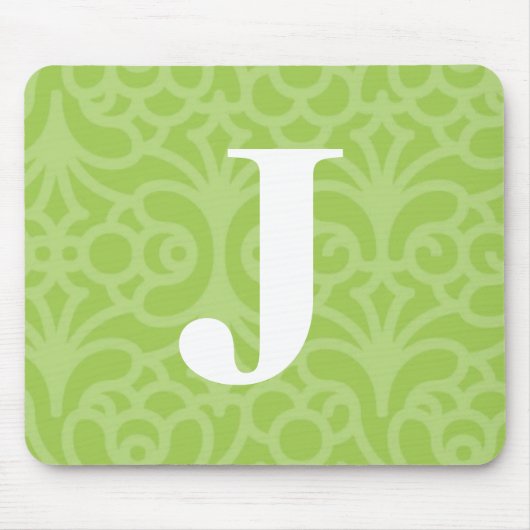 Verziertes Blumenmonogramm - Buchstabe J Mousepad (Vorne)
