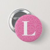 Verziertes Blumenmonogramm - Buchstabe L Button (Vorne & Hinten)