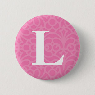Verziertes Blumenmonogramm - Buchstabe L Button