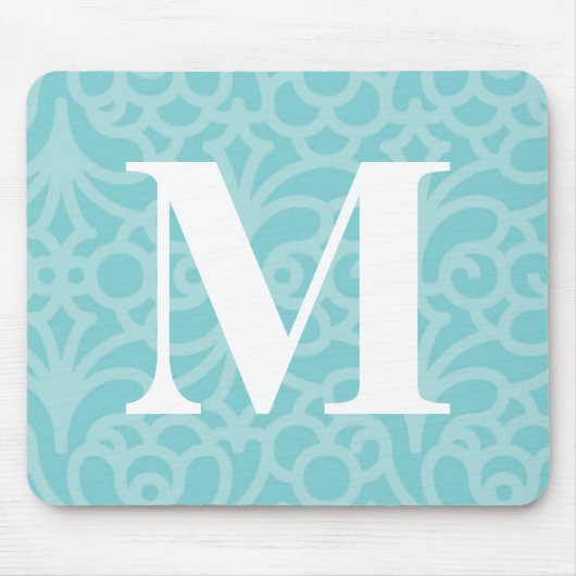 Verziertes Blumenmonogramm - Buchstabe M Mousepad (Vorne)