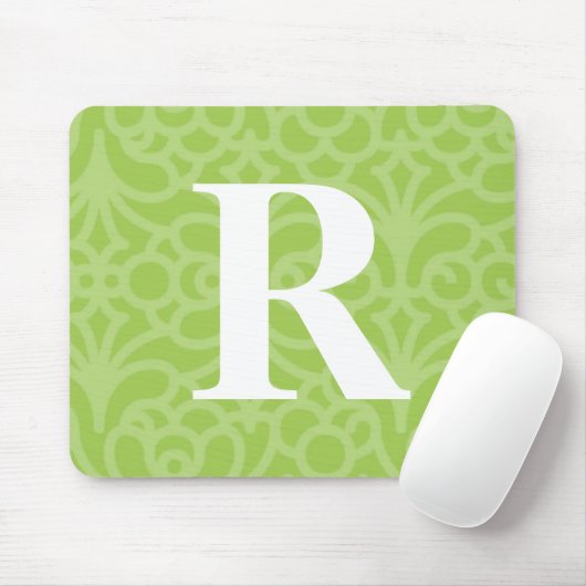 Verziertes Blumenmonogramm - Buchstabe R Mousepad (Mit Mouse)