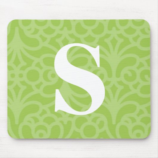 Verziertes Blumenmonogramm - Buchstabe S Mousepad (Vorne)