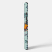 Verziertes Blumenmuster auf einem hellblauen Hinte Case-Mate iPhone Hülle (Rückseite / Links)