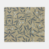 Verziertes Blumenmuster mit dunkelblauen Reben Fleecedecke (Vorderseite (Horizontal))