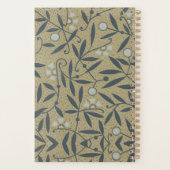 Verziertes Blumenmuster mit dunkelblauen Reben Planer (Rückseite)