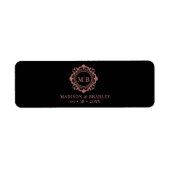 Verziertes Blumenmuster-Monogramm-Hochzeitszange (Vorne)
