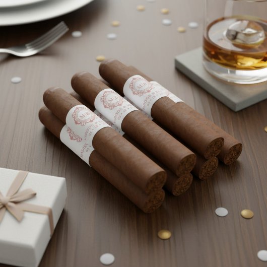 Verziertes Blumenmuster-Monogramm-Hochzeitszange