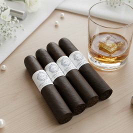 Verziertes Blumenmuster-Monogramm-Hochzeitszange