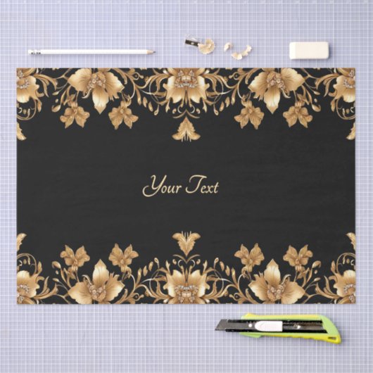 Verziertes Blumenzapier Seidenpapier (Handwerk)