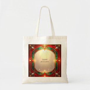 Verziertes Buntglas-Muster-Feiertags-Tote-Tasche Tragetasche