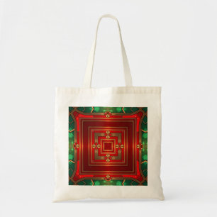 Verziertes Buntglas-Muster-Feiertags-Tote-Tasche Tragetasche