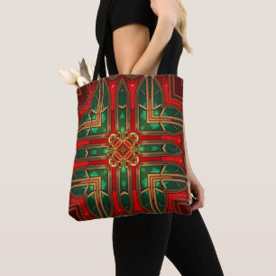 Verziertes Buntglas-Muster-Feiertags-Tüte Tasche