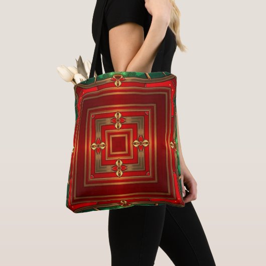 Verziertes Buntglas-Muster-Feiertags-Tüte Tasche (Von Nahem)