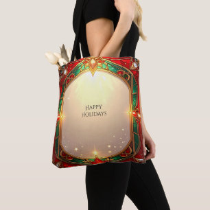 Verziertes Buntglas-Muster-Feiertags-Tüte Tasche