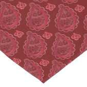 Verziertes Burgund-Paisley-Muster Kurzer Tischläufer (Ecke)