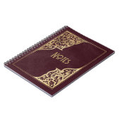 Verziertes Burgundy- und Gold-Frame-Notebook Notizblock (Linke Seite)