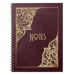 Verziertes Burgundy- und Gold-Frame-Notebook Notizblock