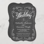 Verziertes Chalkboard Bistro Art Wedding Einladung (Vorne/Hinten)
