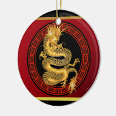 Verziertes chinesisches Jahr des Drachen Keramikornament (Links)