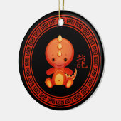 Verziertes chinesisches Jahr des Drachen Keramikornament (Links)