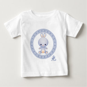Verziertes chinesisches Jahr des Kaninchens Baby T-shirt