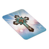 Verziertes Christliches Kreuz Magnet (Rechte Seite)