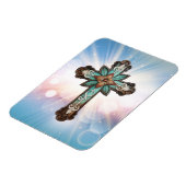 Verziertes Christliches Kreuz Magnet (Linke Seite)